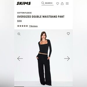 Skims Oversized Double Waistband Pant